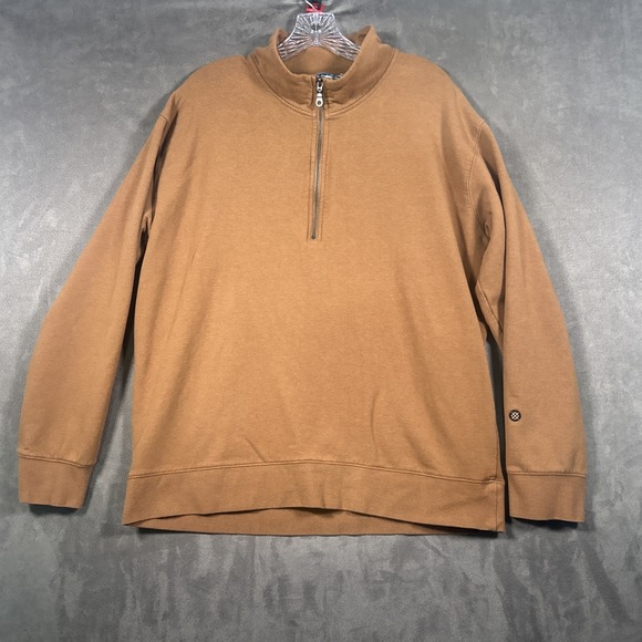 Stance Other - Stance ButterBlend Pullover Mens XL Brown 1/4 Zip Fleece Sweatshirt Soft Stretch